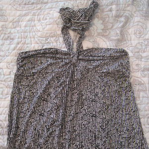 ANN TAYLOR LOFT BLACK AND WHITE HALTER TOP